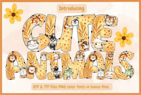 Cute Animals: A Playful Color Font for Web Design
